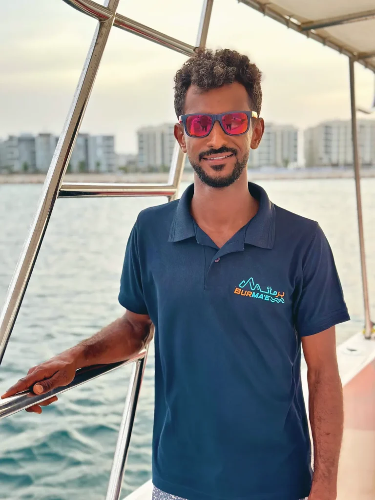 A member of the Burmae crew on deck